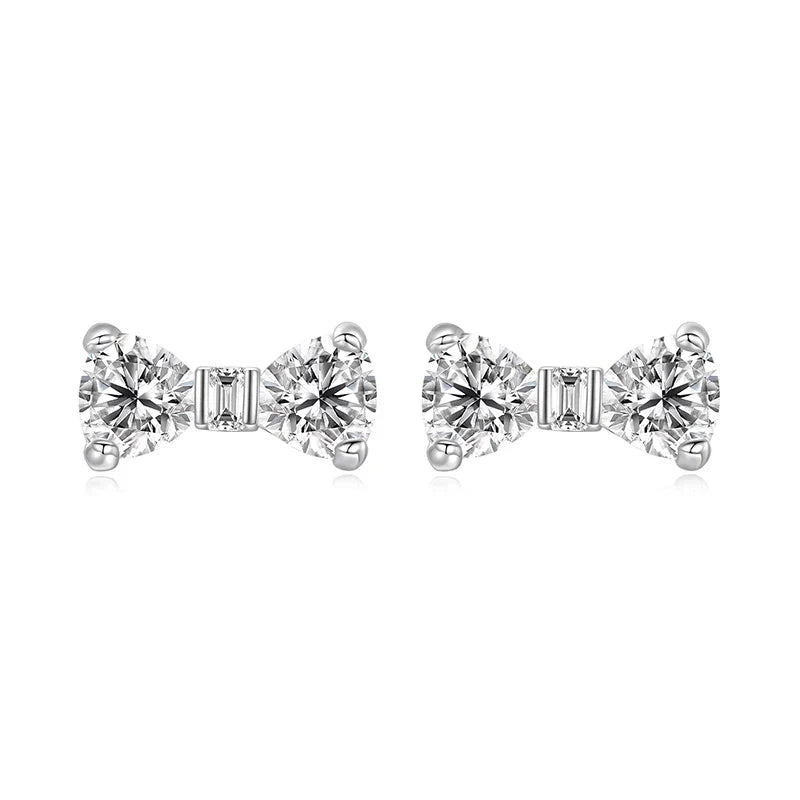 925 Sterling Silver Animals Cute Paws Rainbow Stud Earrings For Women Heart Oval Flower Zircon Crab Ear Studs Jewelry Gift