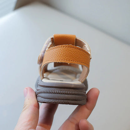 Summer Sport Sandals For Children PU Leather Vintage Boy's Sandals Soft-soled Anti-slippery Kid's Sandals Fashion Summer Shoes