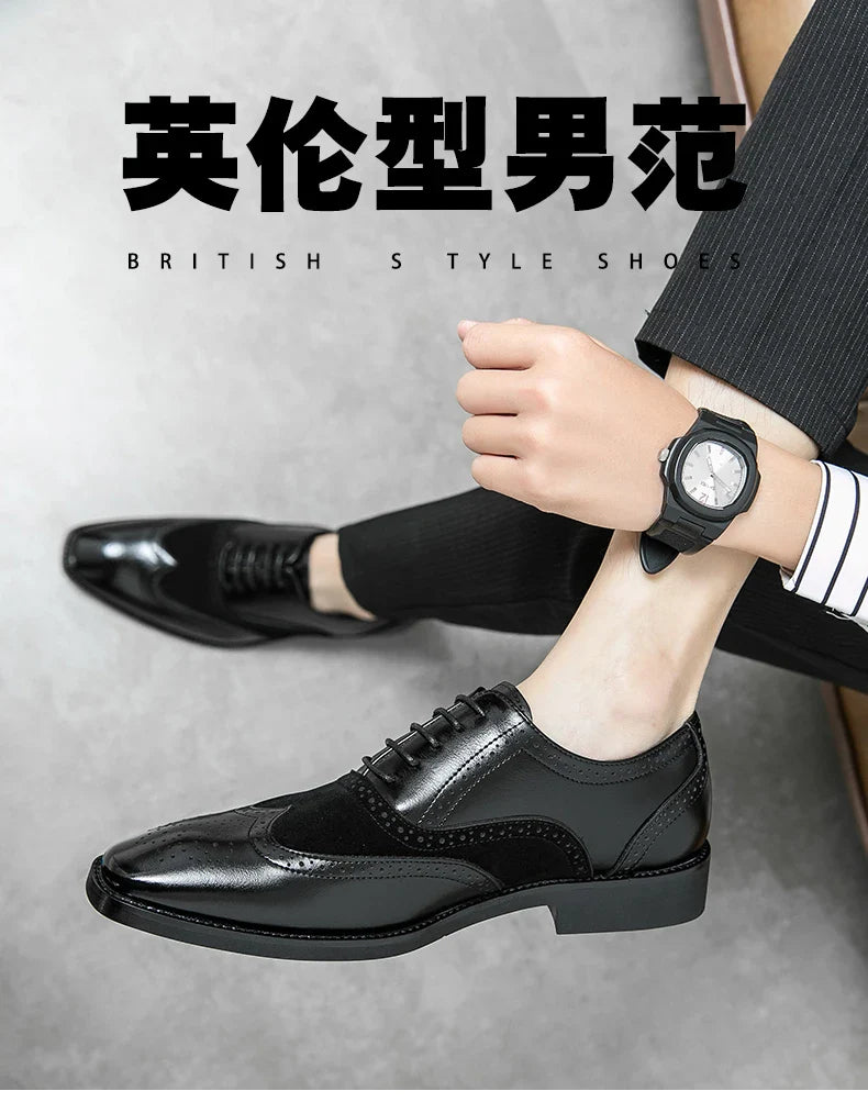 Trend Formal Brogues Social Office Shoes For Men Classic Casual Business Shoes Men High Quality Wedding Dress Shoes For Men