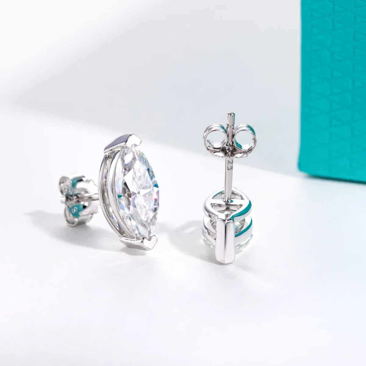 1cttw-6cttw Marquise Moissanite Earrings 925 Sterling Silver D Color VVS1 Moissanite Classic Stud Earring for Woman