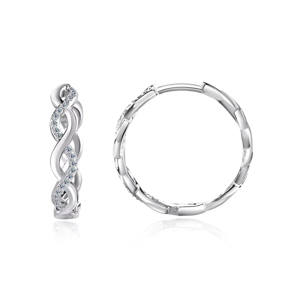 GRA Certified Moissanite Hoop Earrings for Women s925 Sterling Silver Plated 18k White Gold Wedding Huggie Earrings
