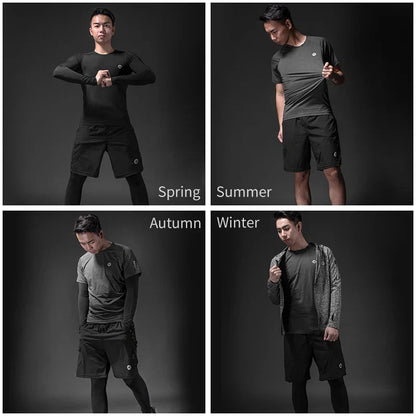 Men's Tracksuit Gym Fitness Running 5 Pcs/Set Quick Dry Sweat-absorb Compression Sport Suit Clothes Jogging Sport Wear