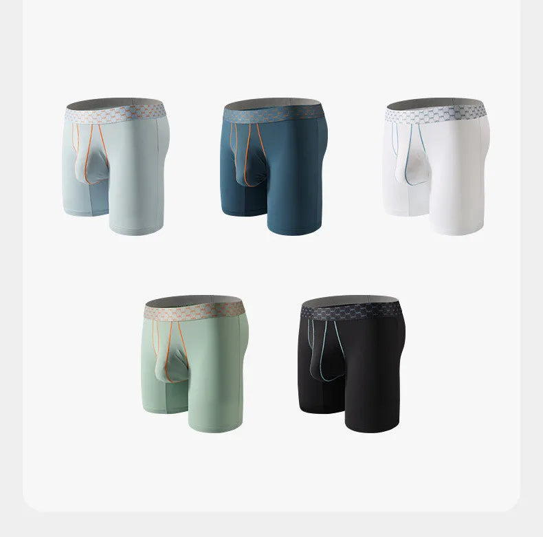 Mens Underwear Ice Silk Boxer Shorts Homme Ropa Breathable U Convex Pouch Panites Man Nylon Middle Waist Underpant Cueca M-XXL