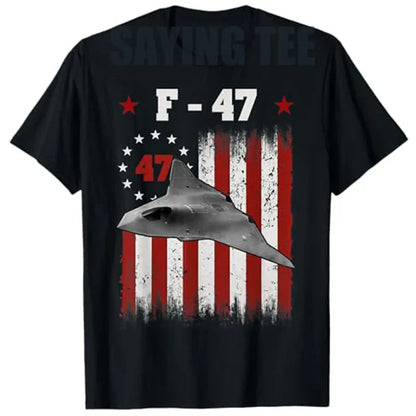 Funny F47 Fighter Jet MAGA Shirt F-47 Jet Fighter Aircraft T-Shirt Men's Fashion American Flag Graphic Outfit Maga Husband Gift