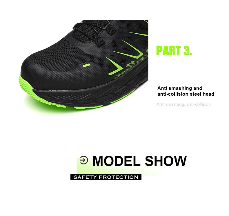 Safety Shoes Man Lightweight Steel Toe Shoes for Men Women Comfort Breathable Safety Shoes Man Indestructible Work Shoes Men ﻿