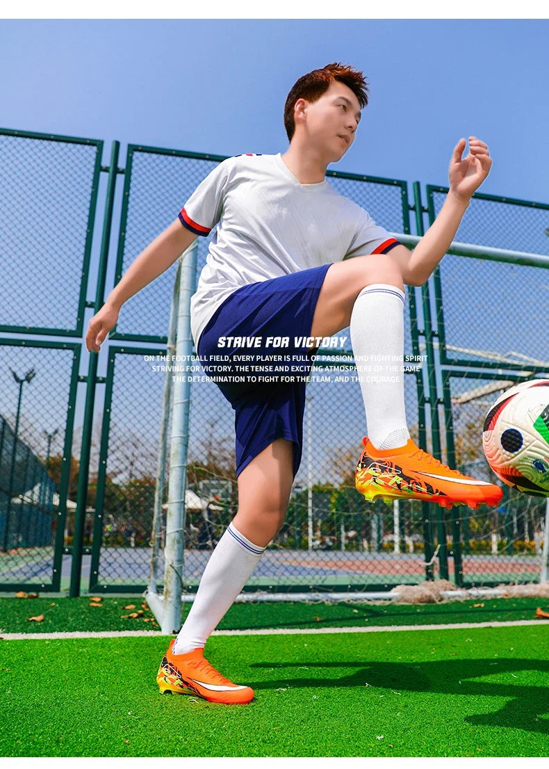 New Men Soccer Shoes Sneakers Original Football Boots Training Long Spikes Drop Shipping Futsal Cleats Match Ultralight Indoor
