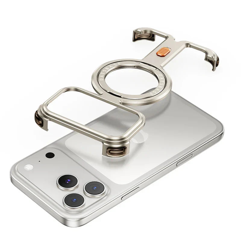 iPhone 17 Pro Max 17 Pro Phone Case Magnetic With 360°Rotation Stand Frameless Shell Magsafe Shockproof Protector Cover