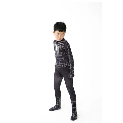biack spider man  Superhero Costume Bodysuit for Spandex Zentai Halloween Cosplay Jumpsuit 3D Style