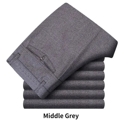 Men's Summer Thin Business Suit Pants Winter Autumn Thick Classic Casual Fashion Stretch Trousers Male Brand Clothes GOZBKF