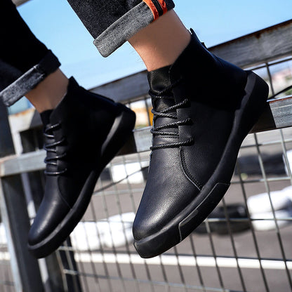 Winter Men Boots High Quanlity Warm Leather Mens Ankle Boots Male Waterproof with Fur Snow Boots Casual Shoes for Men Botas