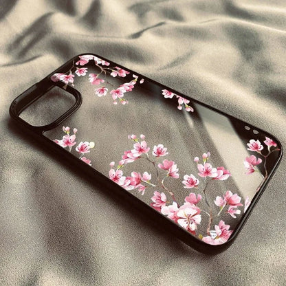 Pink Magnolia Flower Phone Case For iPhone 17 16 15 14 11 13 12 Pro Max 7or 8 SE 17Air Plum Blossom Shockproof Clear Hard Cover
