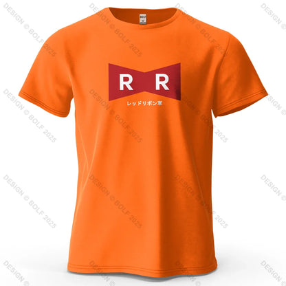 Red Ribbon Army Printed Men's T-Shirt 100% Cotton Oversized Anime Graphic Tees for Women Tops Tees Casual Streetwear