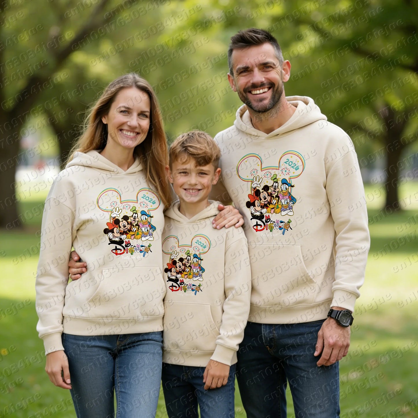 Mickey Pattern Pure Cotton Hoodie Parent-child Suit Unisex Keep Warm High Quality Causal Top