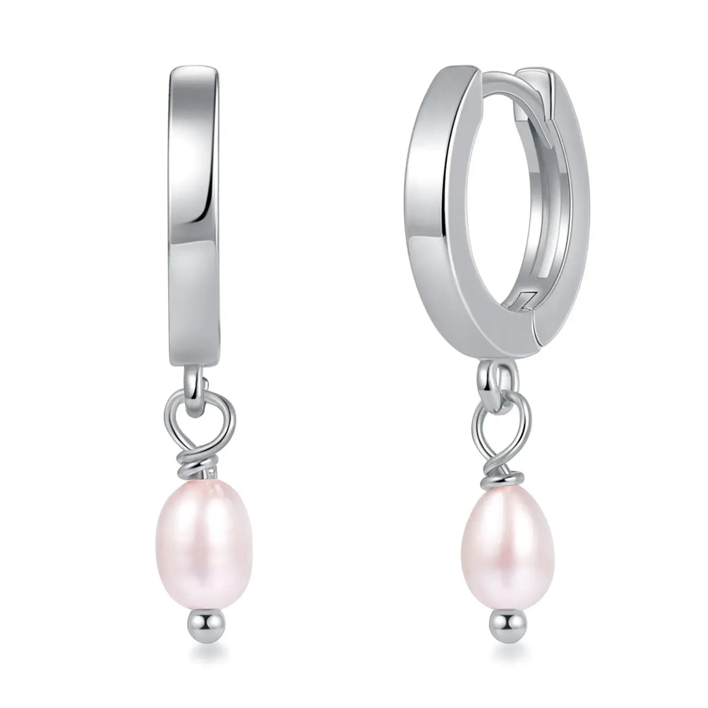 Women Pearl Dangle Earrings 14K Gold Plated Hoops Fresh Water Pearl Earring With 925 Sterling Silver Post Popular Jewelry
