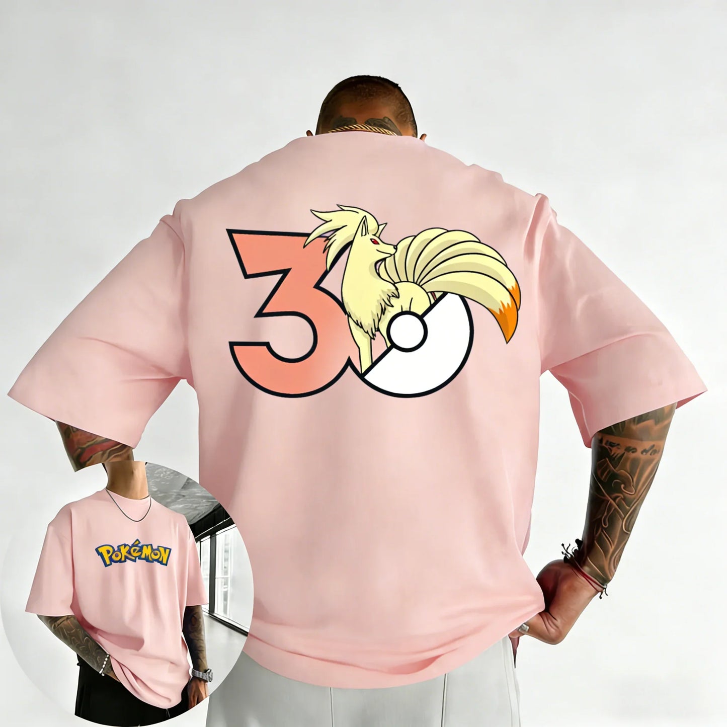 30th Anniversary Nineetales Printed T-shirt Summer Men's and Women's Loose Casual Hip Hop Trendy Short Sleeve Top