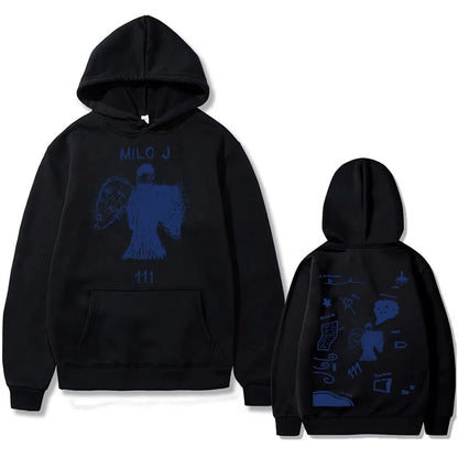 Rapper Milo J 111 Album Graphic Hoodie Men Women Hip Hop Fashion Oversized Hooded Sweatshirt Men's Casual Fleece Cotton Hoodies