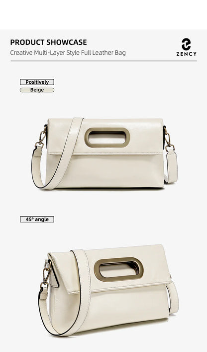 Genuine Leather Vintage Designer Handbag For Women Large Capacity Shoulder Bag New Brown Crossbody Bag Tote Bag Purse 2024