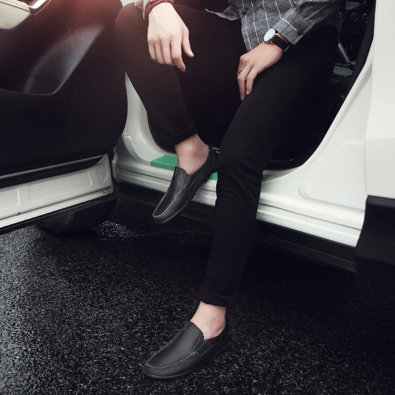 Leather Men Casual Shoes Luxury Brand 2024 Mens Loafers Moccasins Breathable Slip on Black Driving Shoes Plus Size 37-47