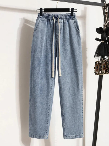 Vintage Simple Distressed Washed Straight Pants