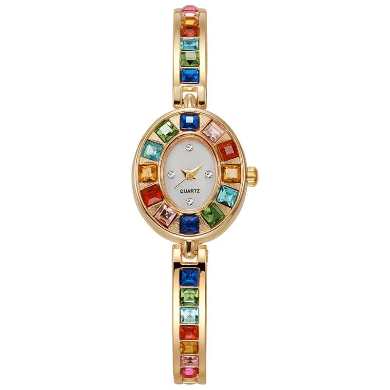 Fashion Rhinestone Women Watch Square Dial Ladies Quartz Watches Bracelet Band Wristwatches