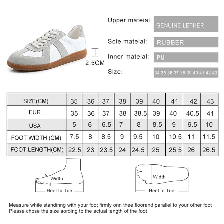Women's Sneakers 2026 New Genuine Leather Ladies Moral Training Shoes Casual Spring Flat Shoes Women