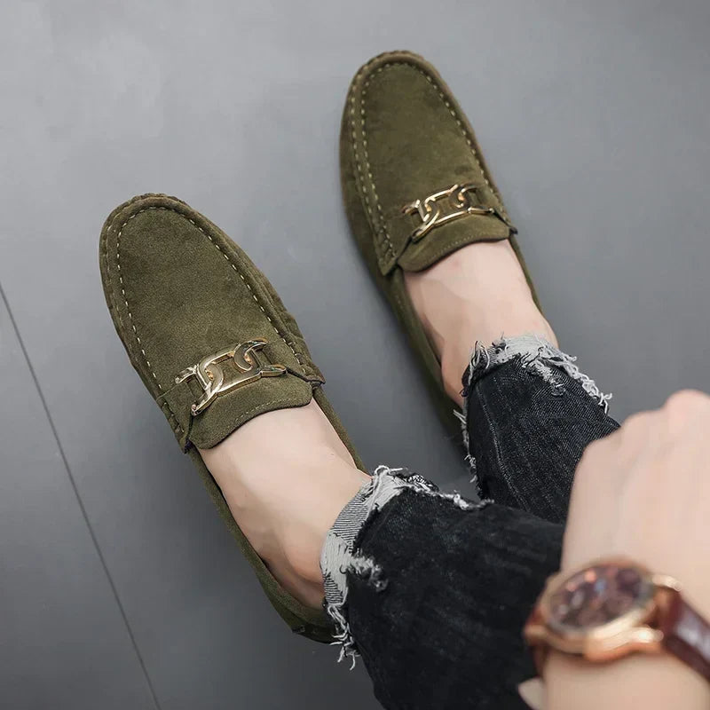 Fashion Suede Men Casual Shoes  Breathable Comfort Slip-on Mens Driving Shoes Luxury Brand Men Loafers Mens Lazy Shoes Moccasin