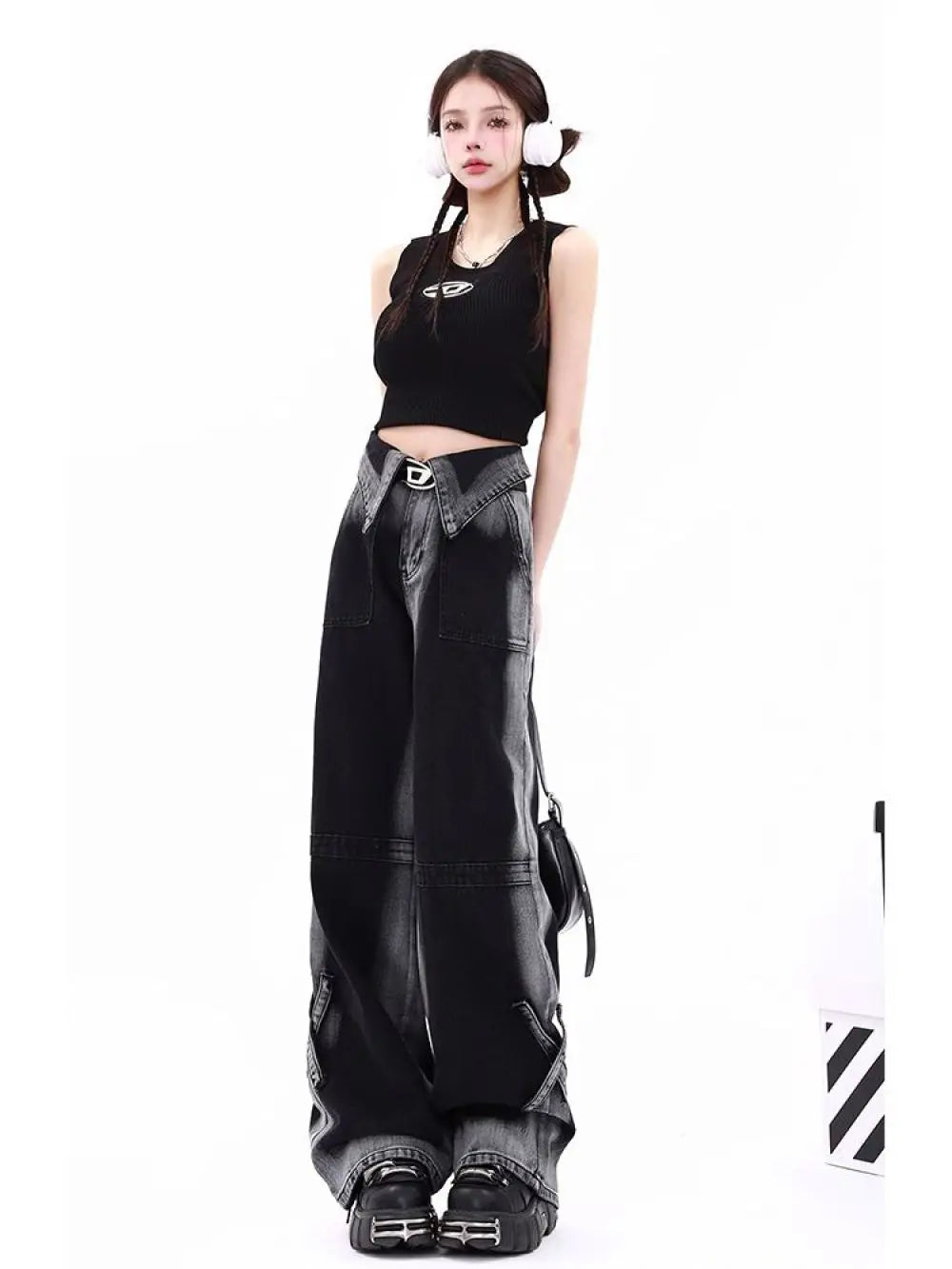 High Street Dopamine Wear Straight Wide Leg Pants