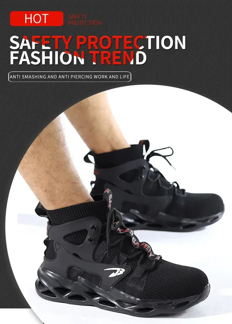 2024 New Safety Shoes Puncture-Proof Work Sneakers Lightweight Work Shoes Men Steel Toe Shoes Safety Boots Indestructible Shoes