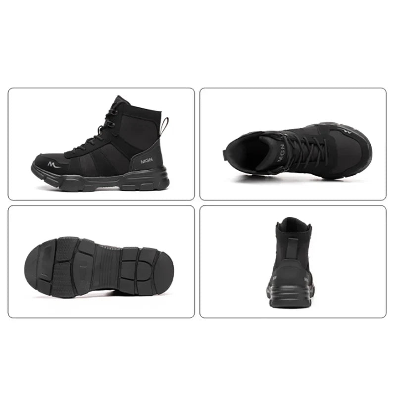Work Boots Indestructible Safety Shoes Men Steel Toe Shoes Puncture-Proof Sneakers Women Non Slip Work Shoes Male Tactical Boots