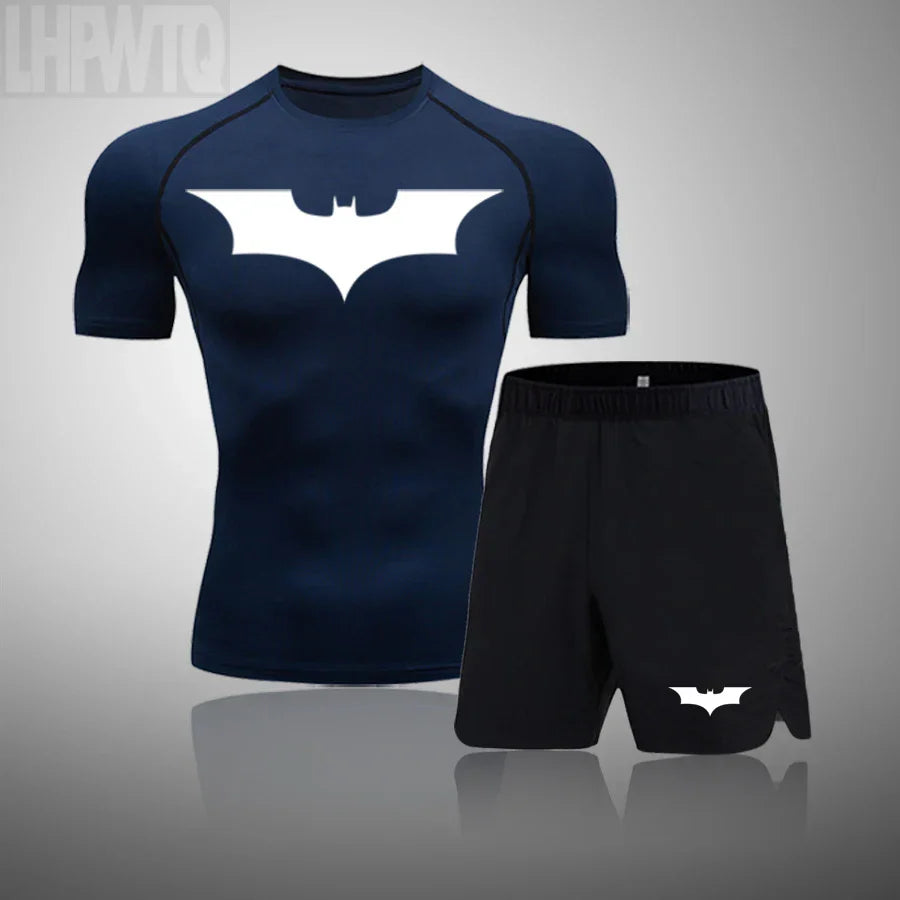 2024 Men's Running Fitness Sportswear Athletic T-Shirt Training Gym Clothes Sports Suits Workout Jogging Rashguard Men's Kit