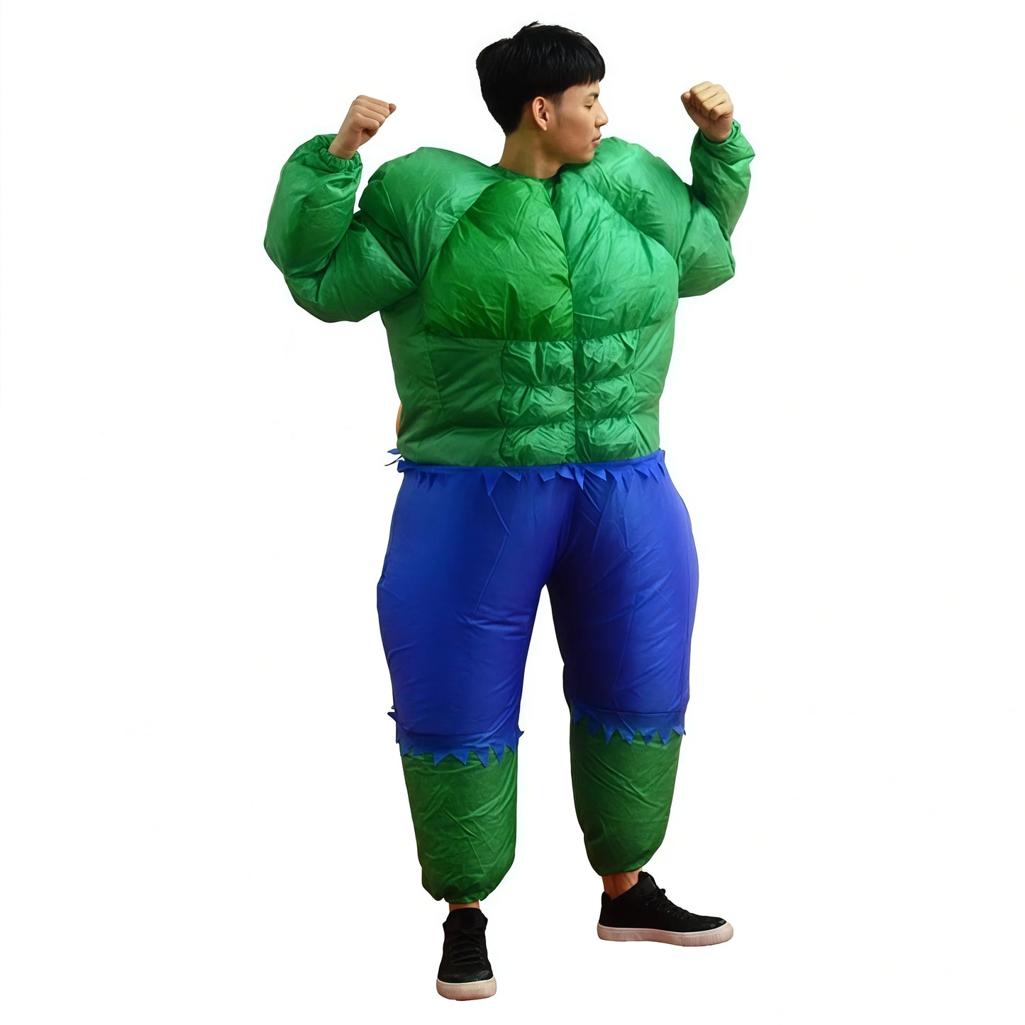 Inflatable Captain Hulk Super hero Cosplay Jumpsuit Costume Halloween for Man Party
