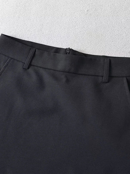Women Fashion Solid Back Zipper A-Line Mini Skirt Vintage High Waist Female Chic Lady Skirts