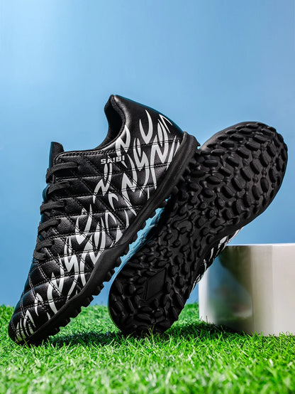 Wear Resistant TF Turf Soccer Boots PU Elastic Fabric Upper Rubber Stable Grip Sole Youth Boys Girls Football Shoes