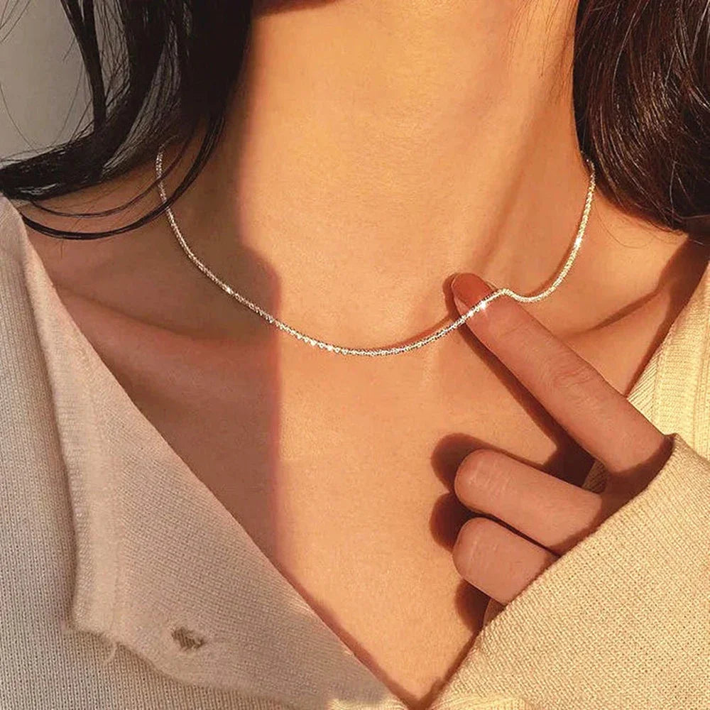 Fashion Kpop Pearl Choker Necklace Cute Double Layer Chain Pendant For Women Jewelry Girl Gift