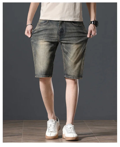 2025 New Summer Brand Stretch Thin Bermuda Masculina Cotton Denim Jeans Men Knee Length Soft Ropa Hombre Shorts