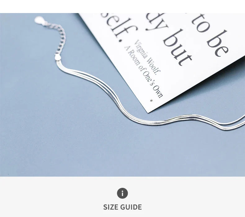 Simple Three Layer Snake Bone Chain for Women 925 Sterling Silver Fashion Link Chain Bracelet Fine Jewelry 2020 Design