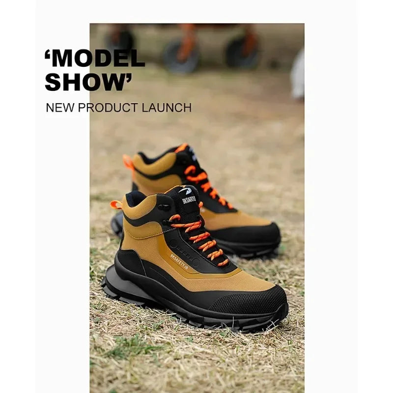 Anti Splash Water Safety Shoes Men Wear Resistant Work Boots Steel Toe Shoes Puncture-Proof Protective Shoes Security Sneakers