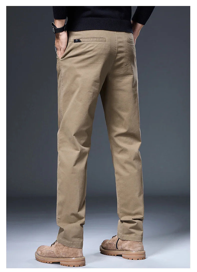 Spring Autumn Male Casual Pants Korean Mens Clothing Business Straight Work Trousers Solid Color Classic Versatile Man Pants