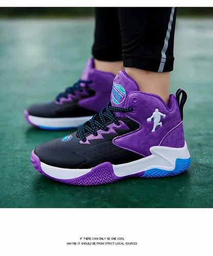 Children Sports Shoes Waterproof Low-top Sneakers Kids Basketball Shoes Boys Lace-up Non-slip Shoes for Running Durable Sneakers