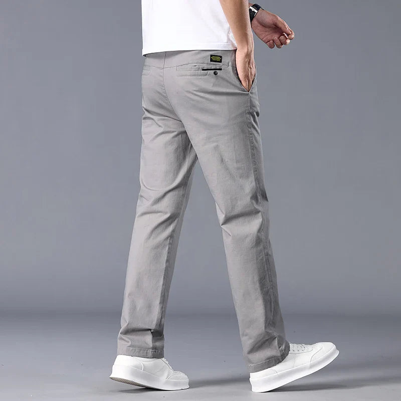 New Casual Pants Men Straight Fit Stretch Autumn Chino Trousers Male Formal Work Business Dress Khaki Fashion Spring Pants