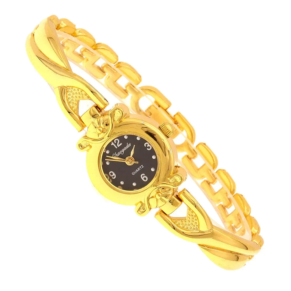 Luxury Woman Lady Pendant Bangle Bracelet Wristwatches Young Female Girls Waterproof Gifts Thin Strap Watches gold watch women