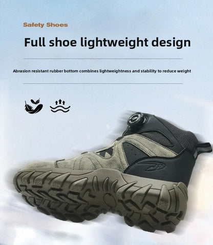 Work Safety Shoes Smash-proof and Puncture-proof Sports Safety Shoes Outdoor Mountaineering Wear-resistant Steel Boots