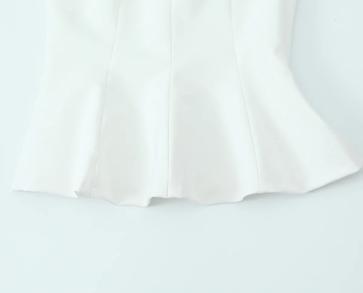 Women Sweet Elegant Tops Skirt Hem Halter Top New 2025 Fashion Spring Summer Romantic Casual Holidays Slim Tops