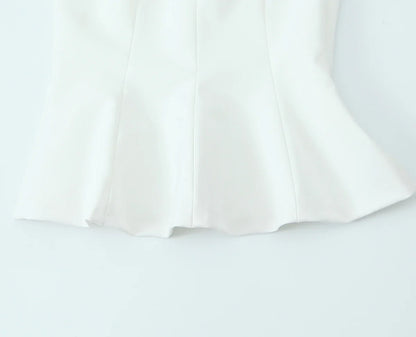 Women Sweet Elegant Tops Skirt Hem Halter Top New 2025 Fashion Spring Summer Romantic Casual Holidays Slim Tops