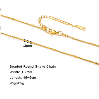 Stainless Steel Gold Color Chain Necklace Women Minimalist Cuban Paperclip Twisted Snake Chain Fashion Jewelry Wholesale