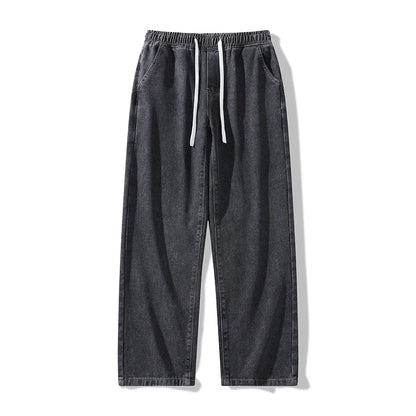 Calça Jeans Masculina Primavera Outono Tendência High Street Reta Perna Larga Roupas Masculinas Calça Jeans Corte Reto
