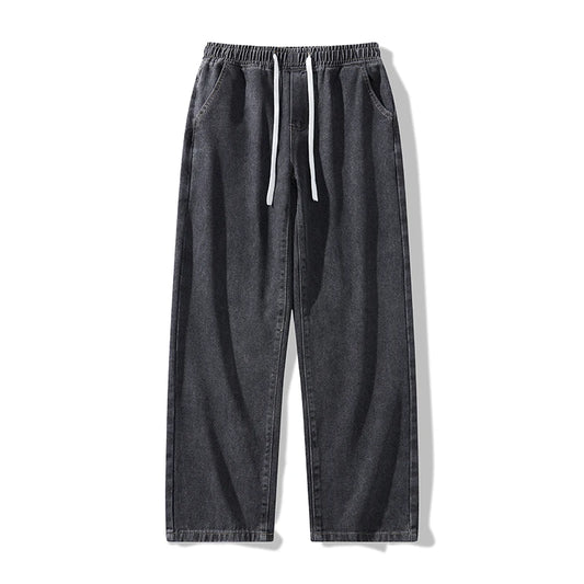 Spring Autumn Trendy High Street Straight Leg Wide Leg Jeans Men's Clothing Men's Denim Pants Straight Cut Trousers