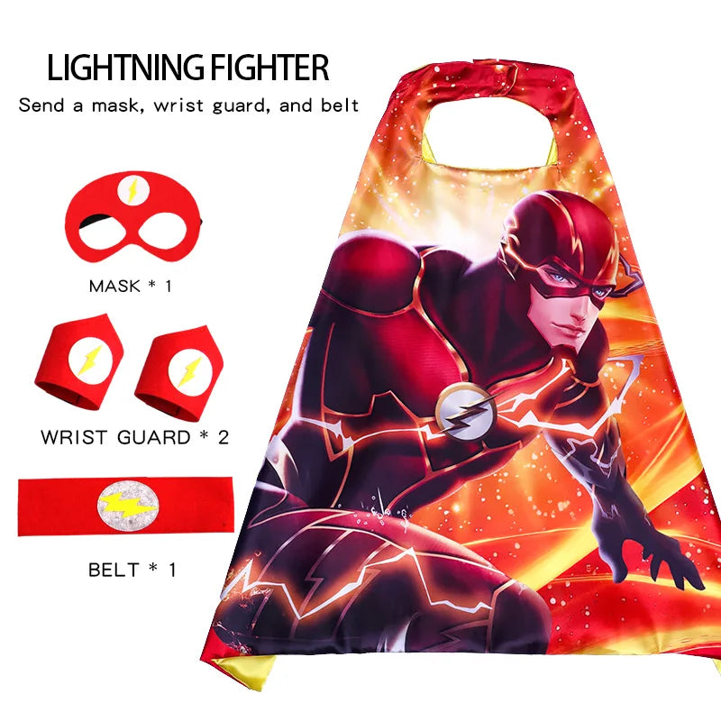 Spiderman Iron Man Children Cloak Cosplay Costume Masquerade Kids Mask Cape Thor Cape Birthday Party Gift