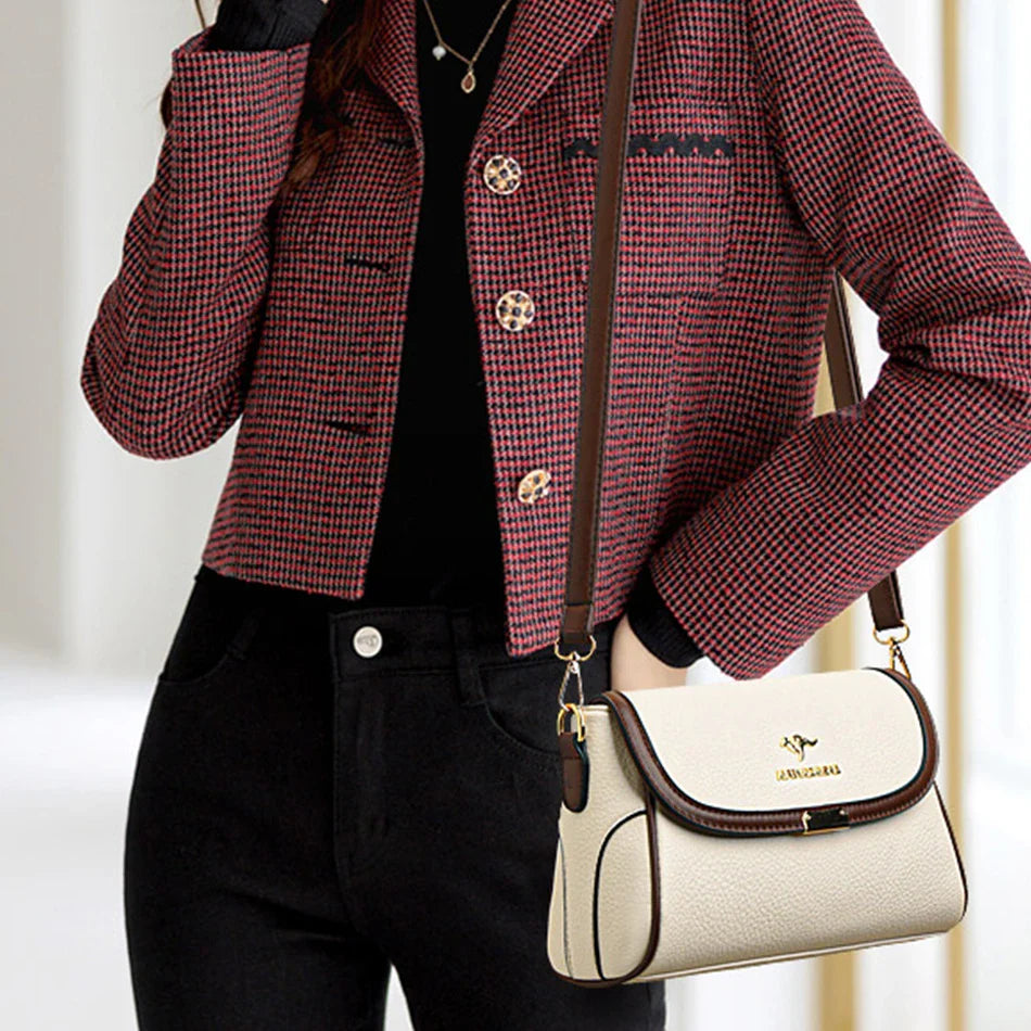 Solid Color High Quality Leather Small Shoulder Bagsfor Women 2024 New Messenger Bags with StrapDesigner Crossbody Bag Sac AMain