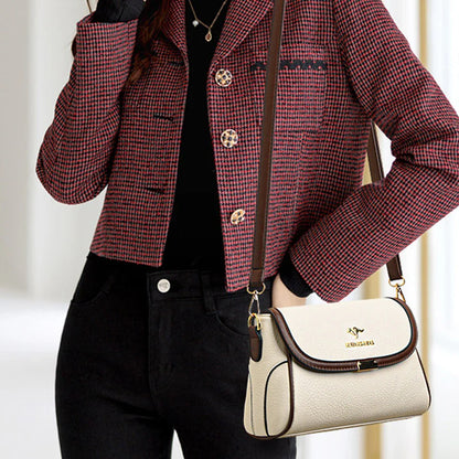 Solid Color High Quality Leather Small Shoulder Bagsfor Women 2024 New Messenger Bags with StrapDesigner Crossbody Bag Sac AMain